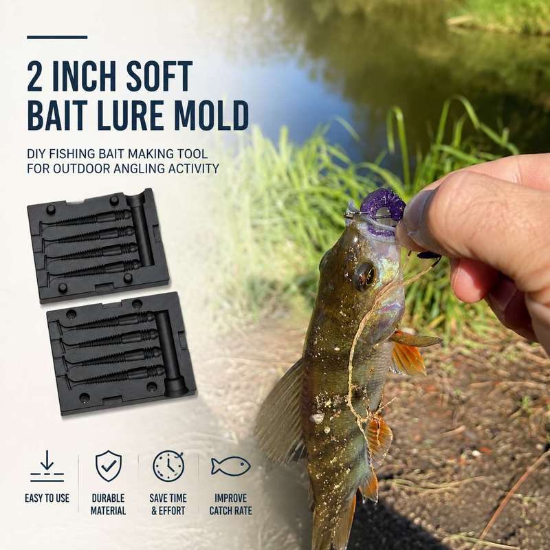 Fishing Lure Accessories - قالب طُعم ناعم بحجم 2 بوصة،