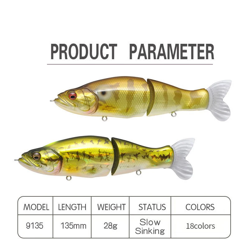 طعم صيد سمك السويمبيت 135 مم 3 - مراجعة Fishing Lure Jerkbait وسعره